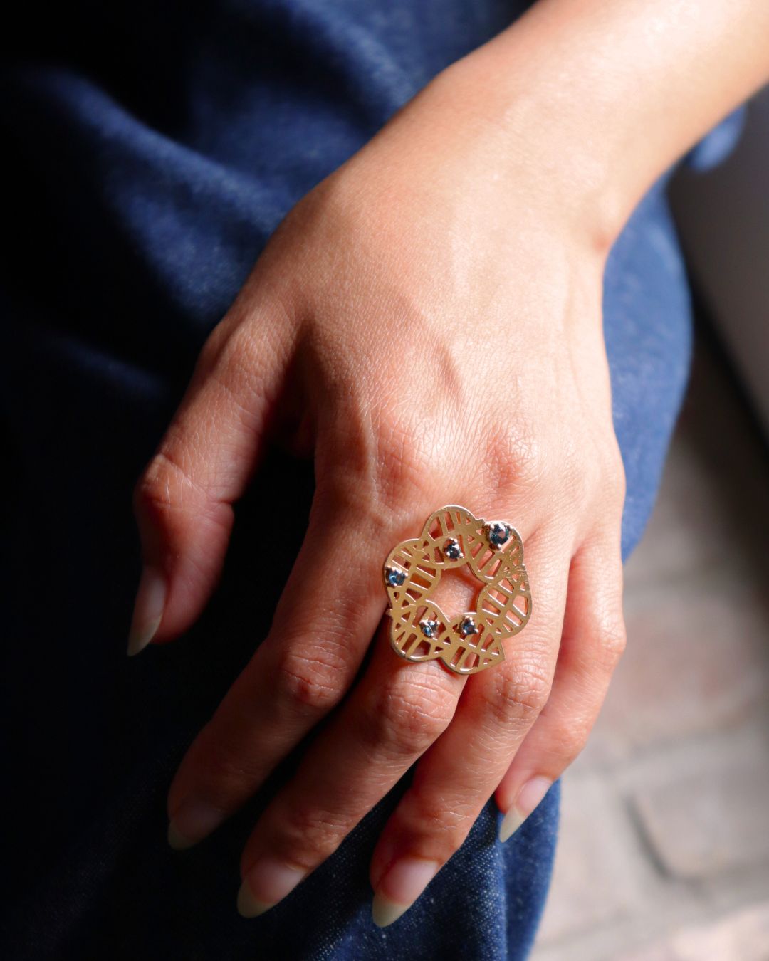 BEECH RING - NUANCES rose gold spinel