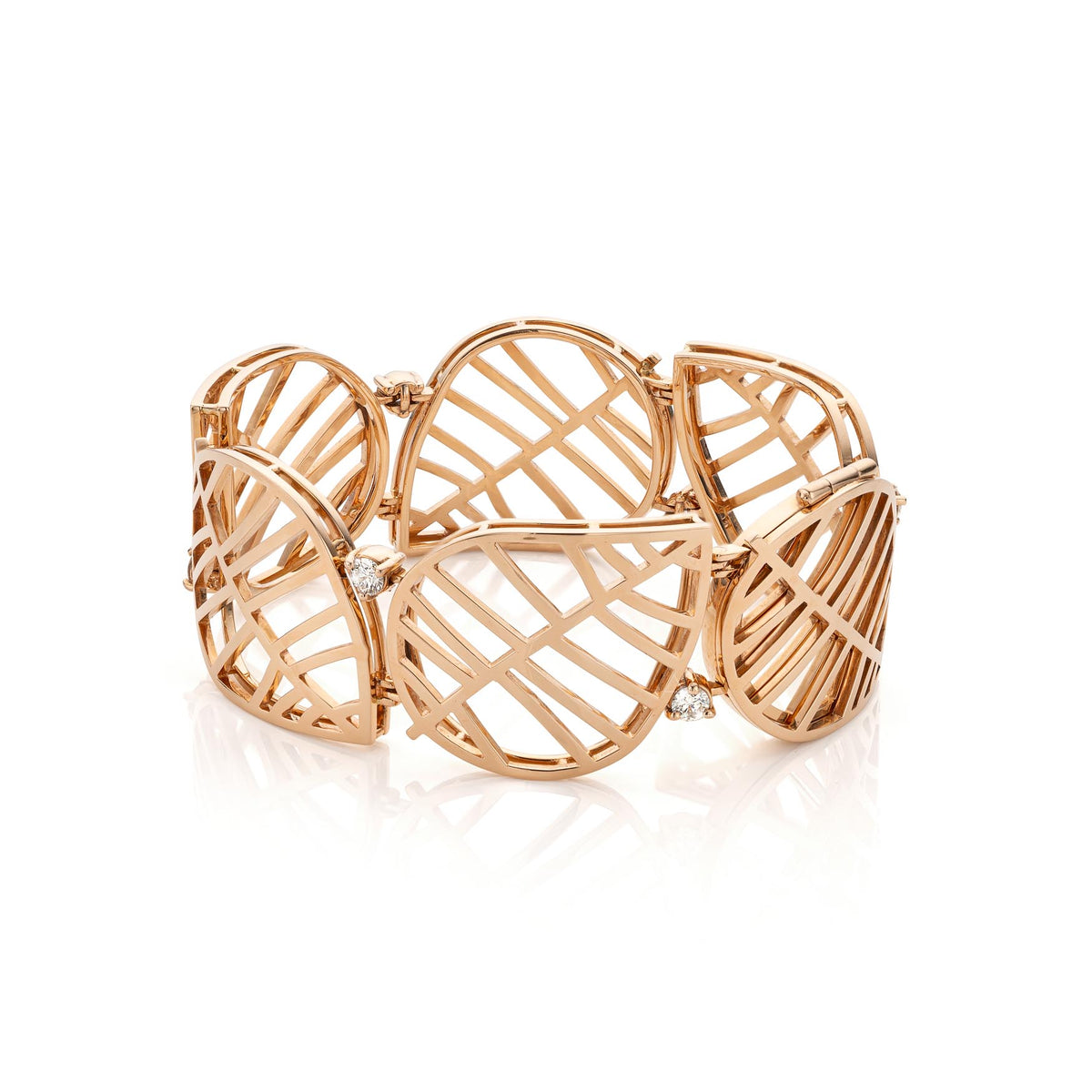 BEECH LINK BRACELET - NUANCES L rose gold diamond