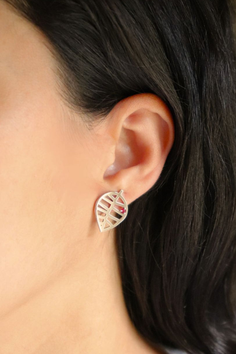 BEECH STUD EARRING - NUANCES S white gold tourmaline