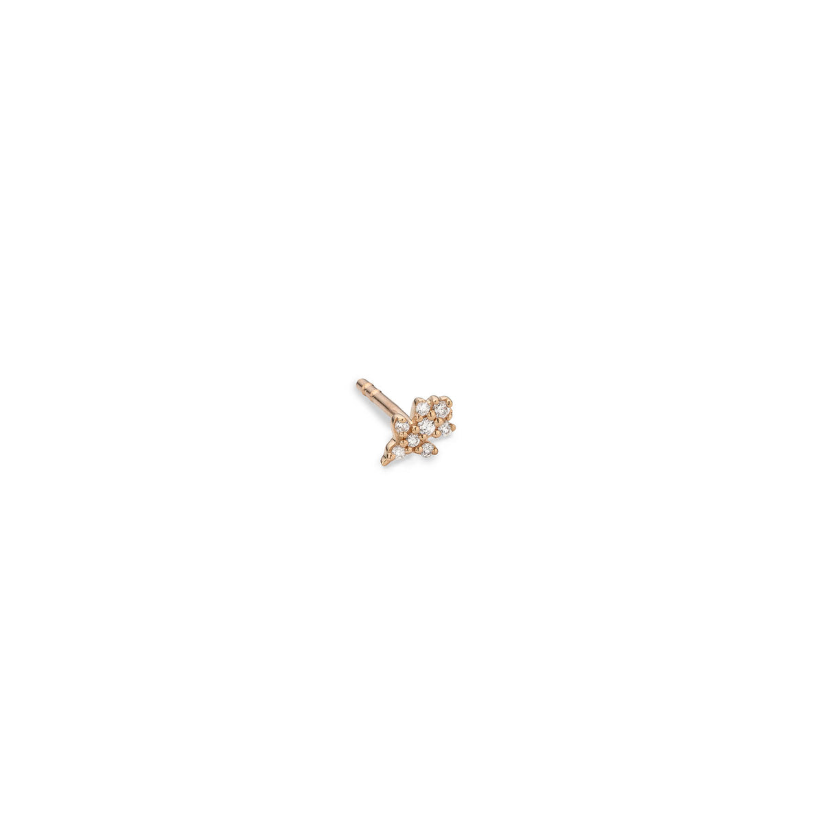 OAK STUD EARRING BABYLEAF MINI rose gold diamonds pavé