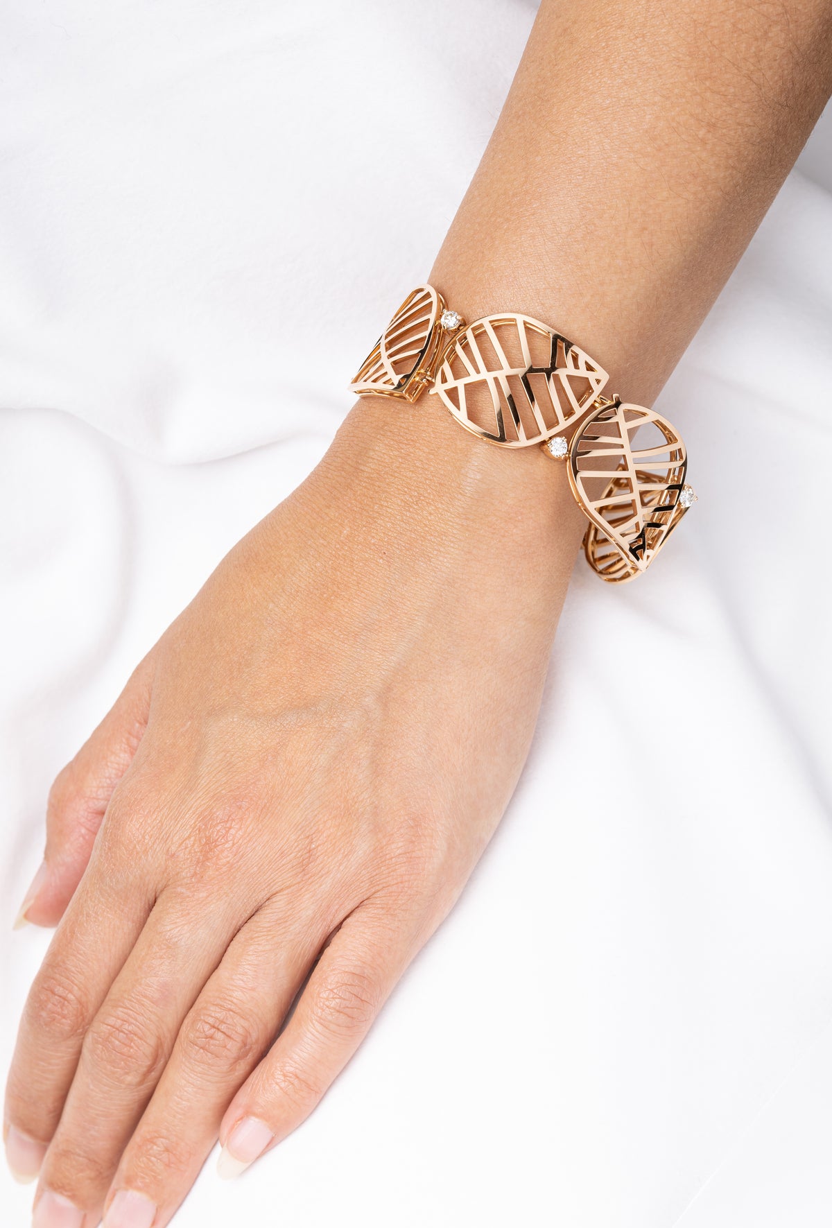 BEECH LINK BRACELET - NUANCES L rose gold diamond