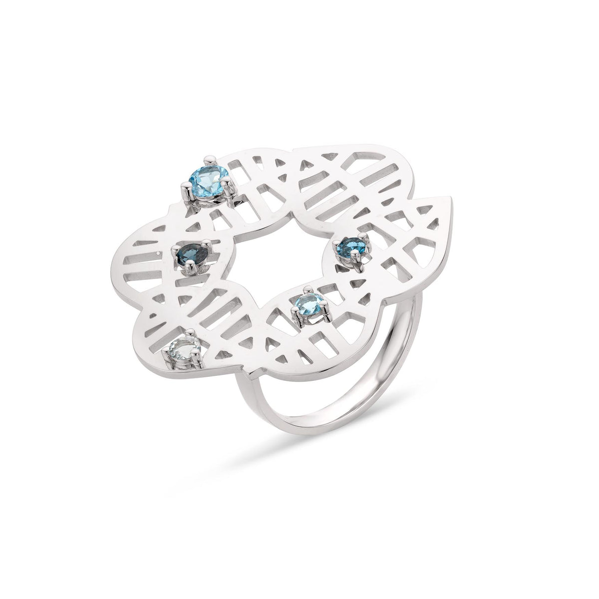 BEECH RING - NUANCES white gold topaz
