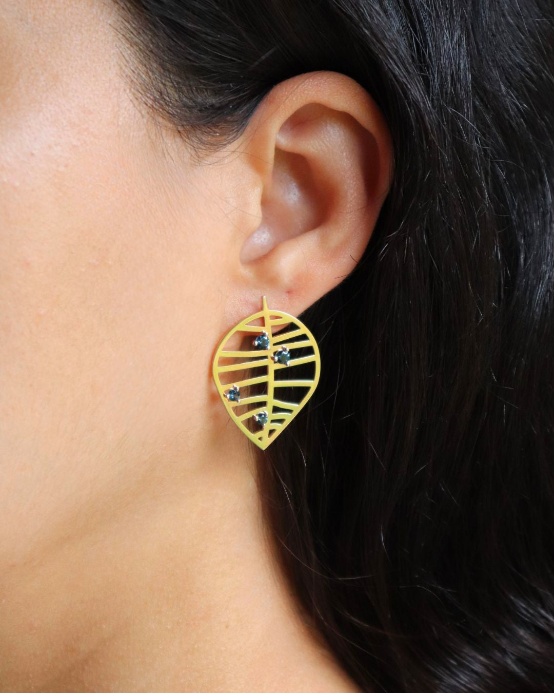 BEECH STUD EARRING - NUANCES M rose gold spinel