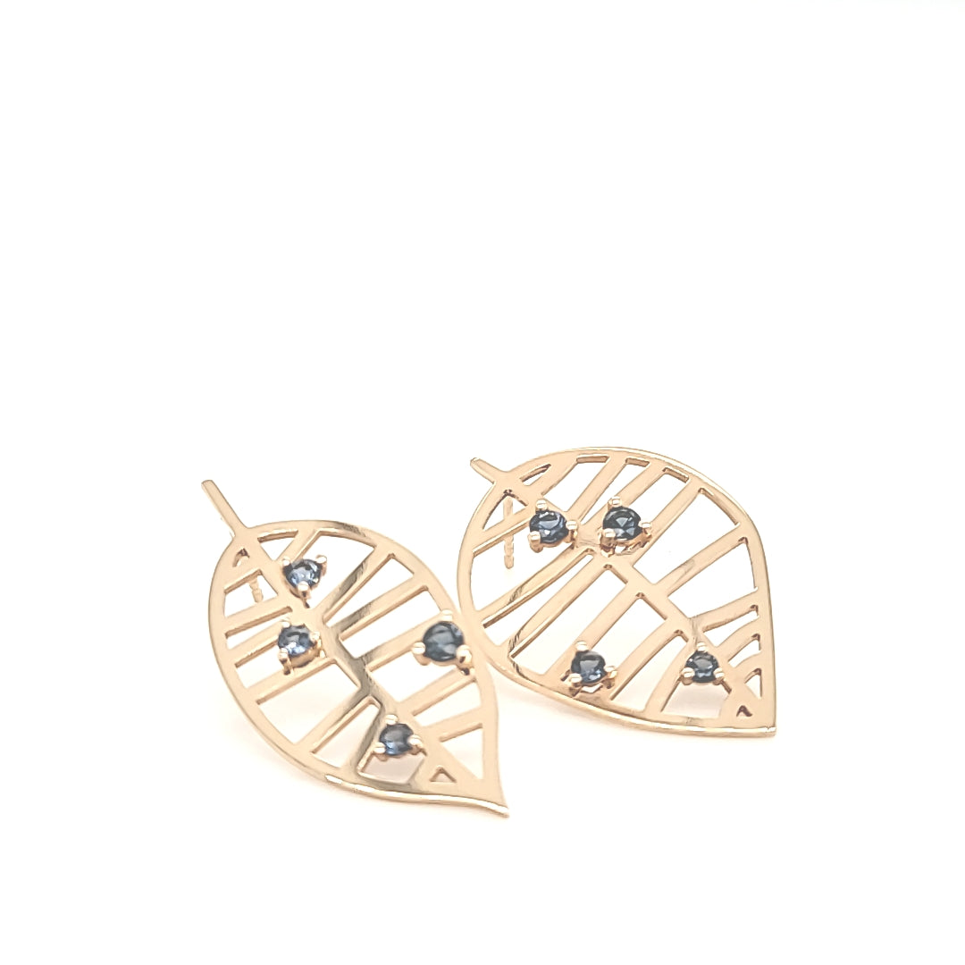 BEECH STUD EARRING - NUANCES M rose gold spinel