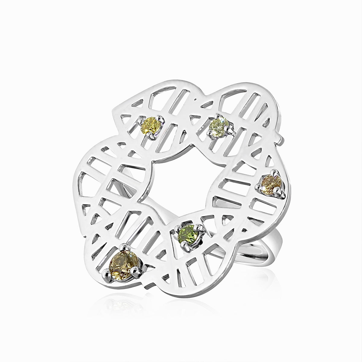 BEECH RING - NUANCES white gold color diamond
