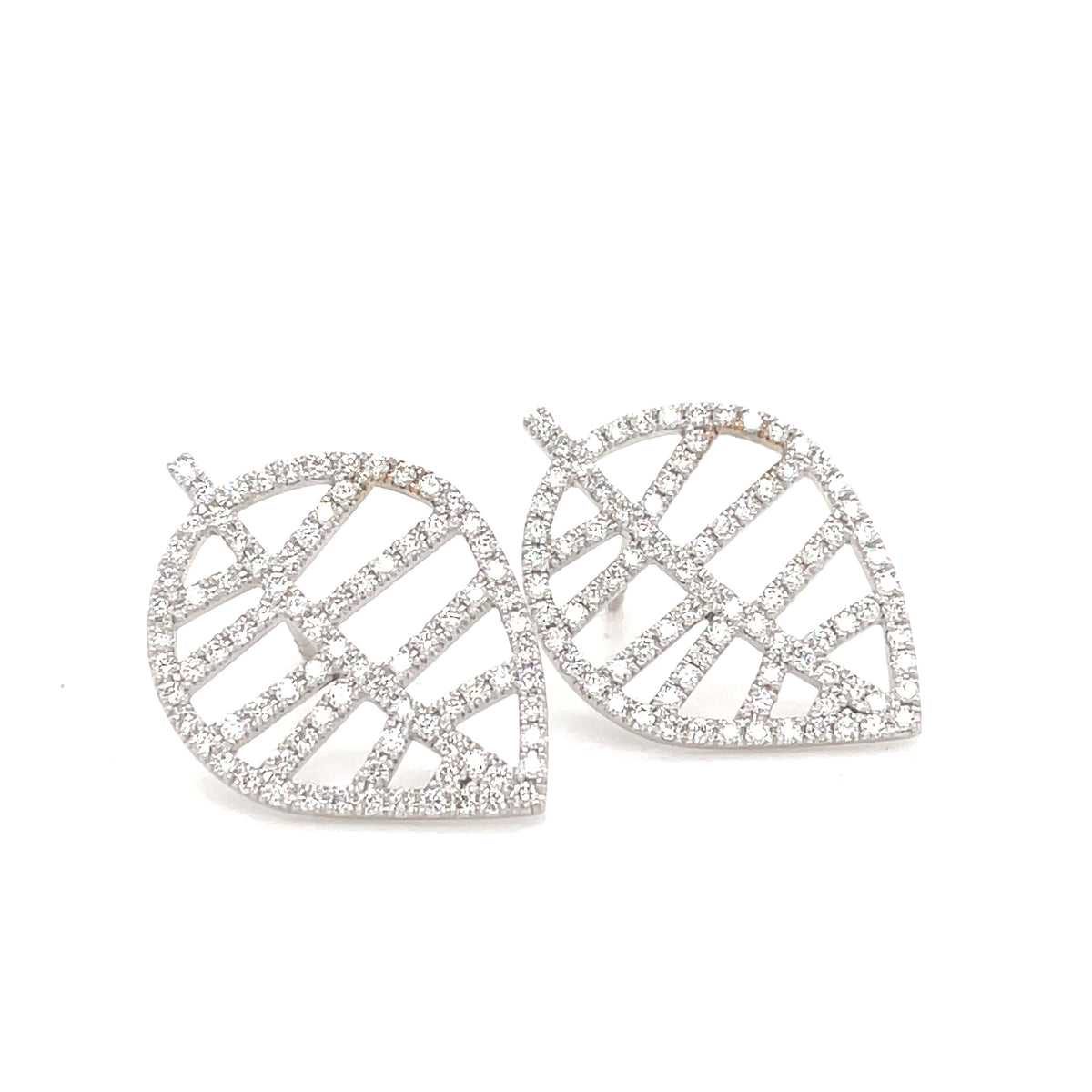 BEECH STUD EARRING S white gold diamonds pavé