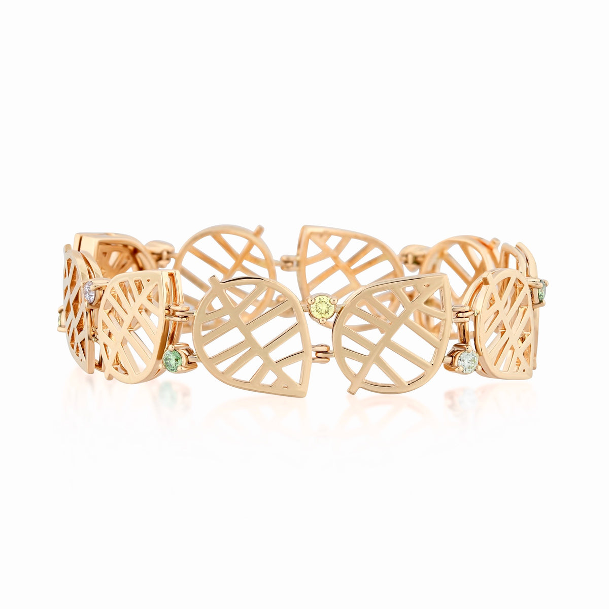 BEECH LINK BRACELET - NUANCES rose gold colour diamond