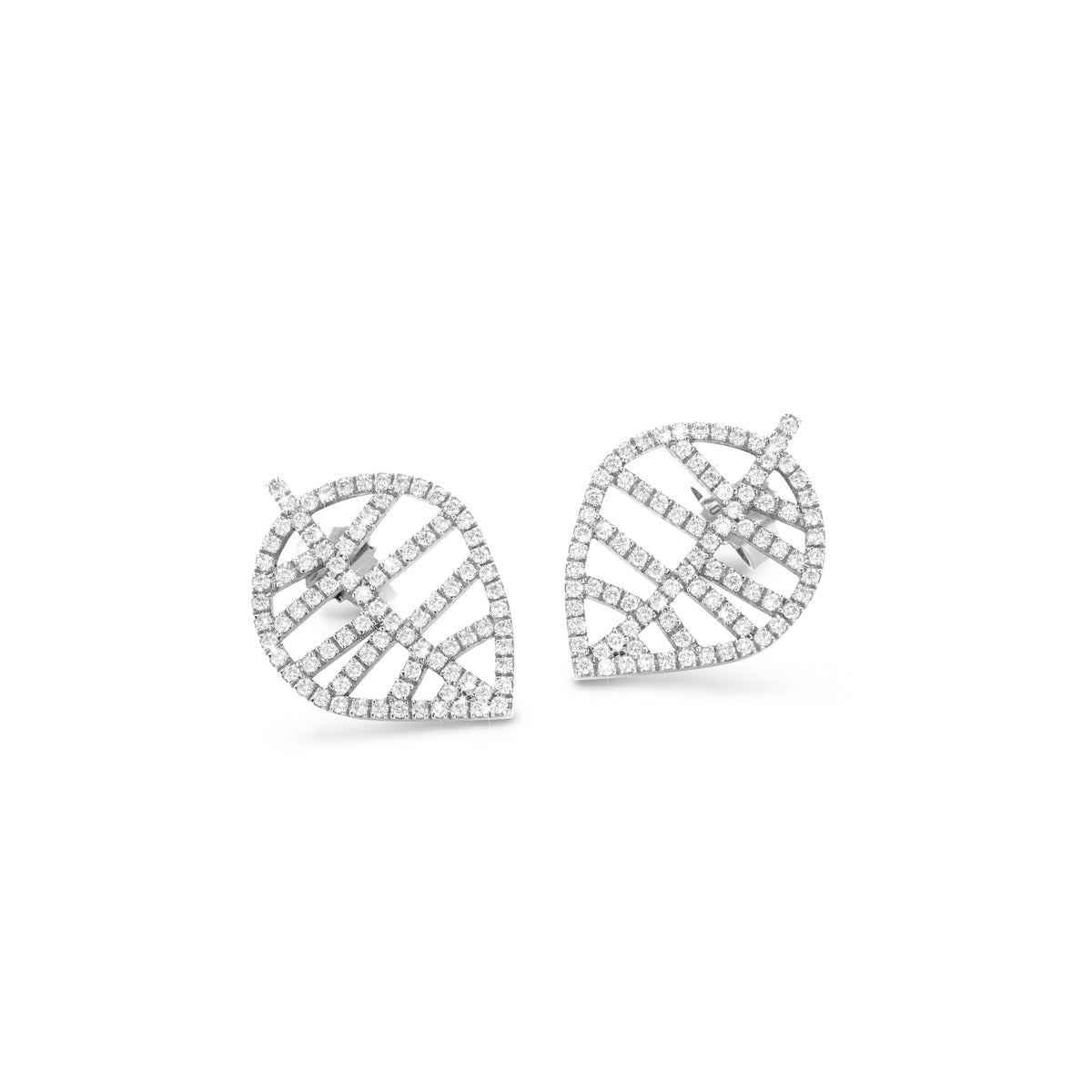 BEECH STUD EARRING S white gold diamonds pavé