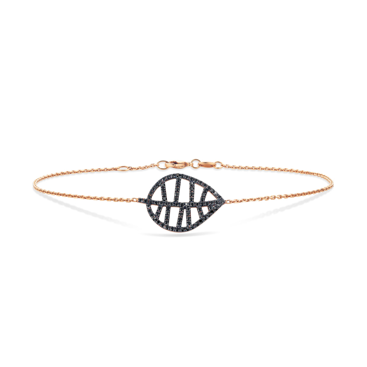BEECH BRACELET S rose gold black diamond pavé