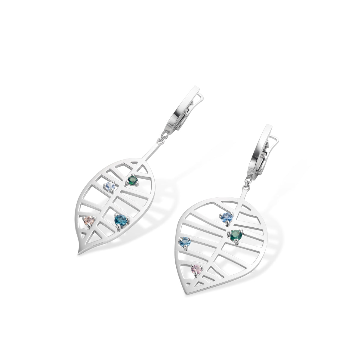 BEECH EARRING - NUANCES M white gold corundum/tourmaline/spinel