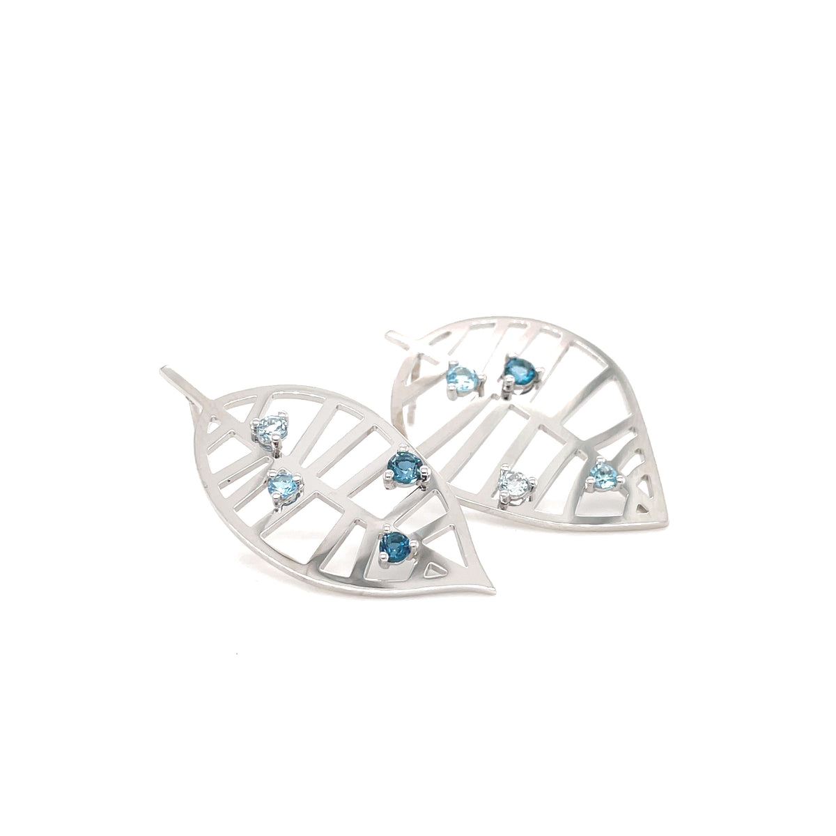 BEECH STUD EARRING - NUANCES M white gold topaz