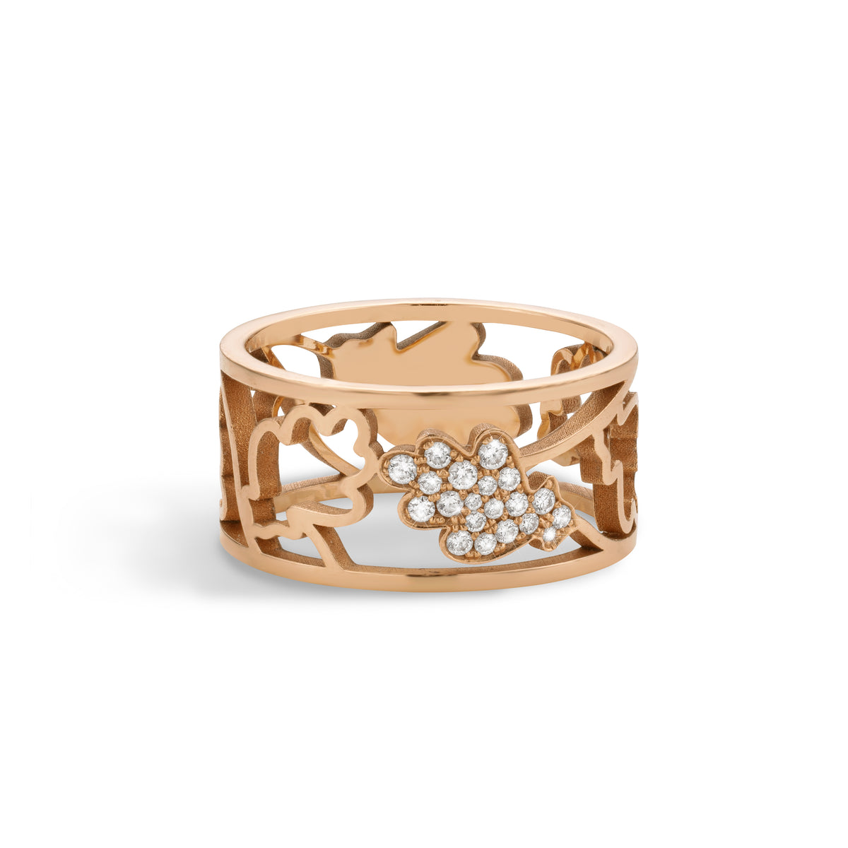 OAK RING rose gold diamond pavé
