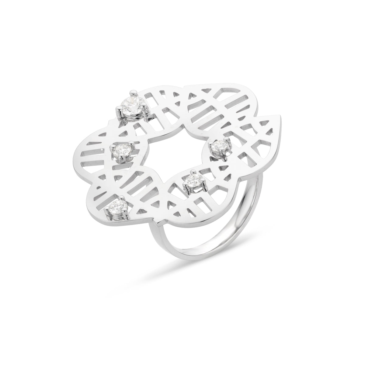 BEECH RING - NUANCES white gold diamond