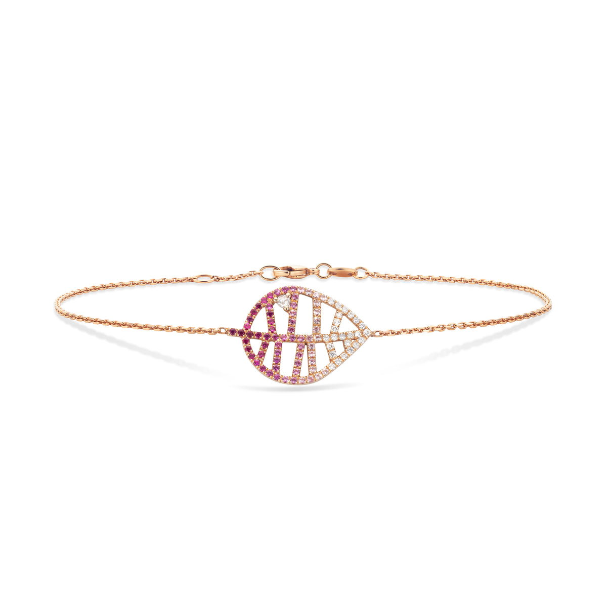 BEECH BRACELET - DEWDROPS S rose gold pink sapphire pavé