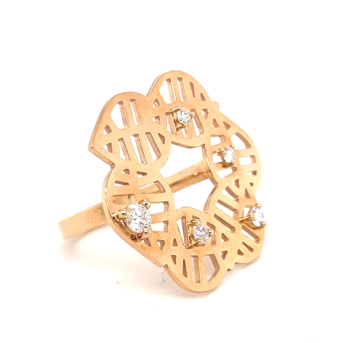 BEECH RING - NUANCES rose gold white diamonds