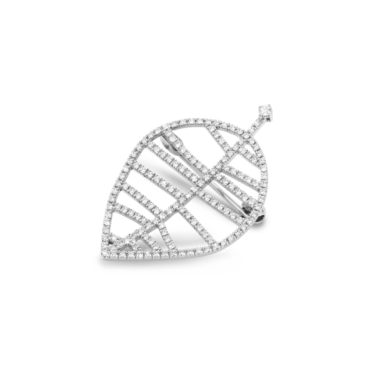 BEECH BROOCH M white gold diamond pavé