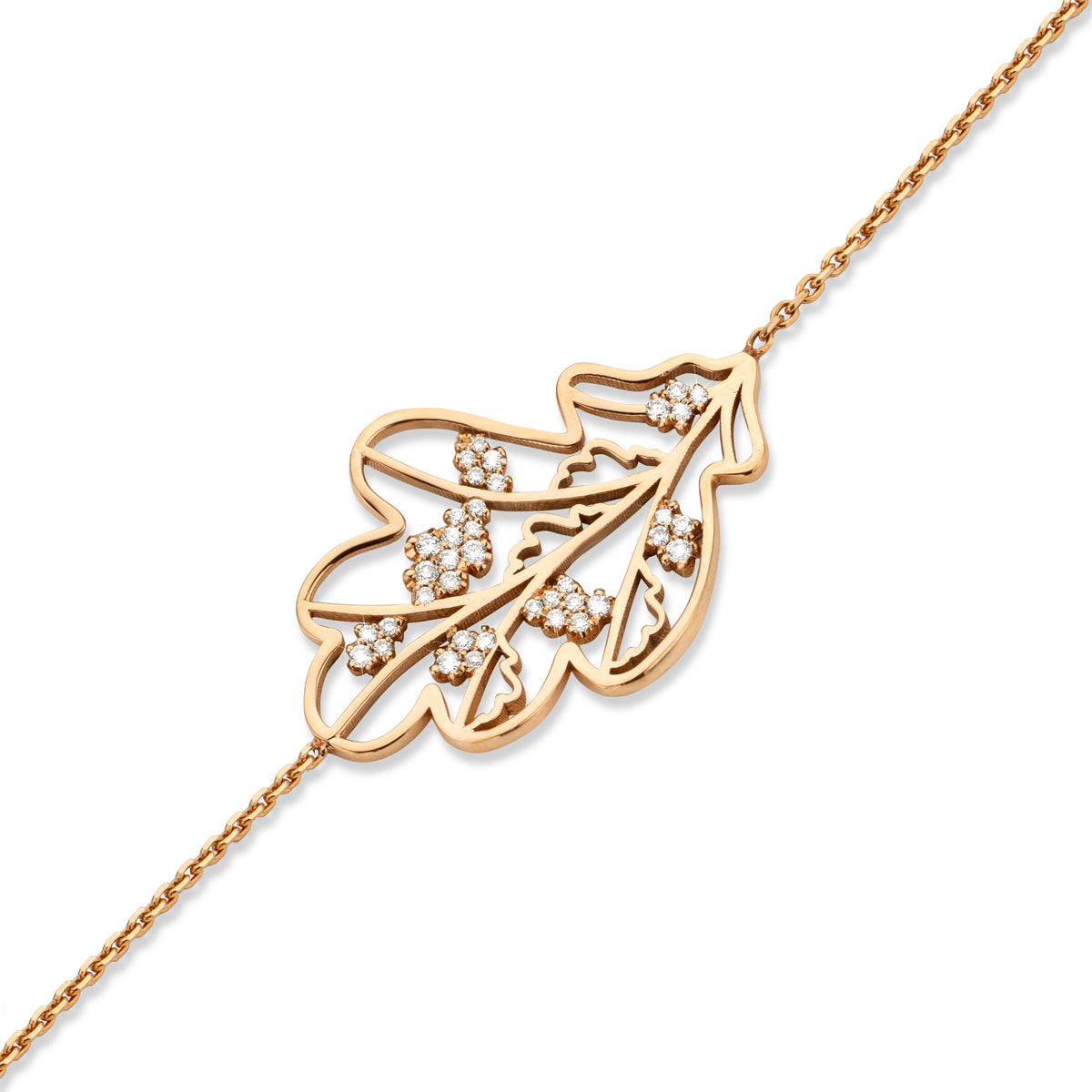 OAK COLLIER rose gold with diamonds pavé
