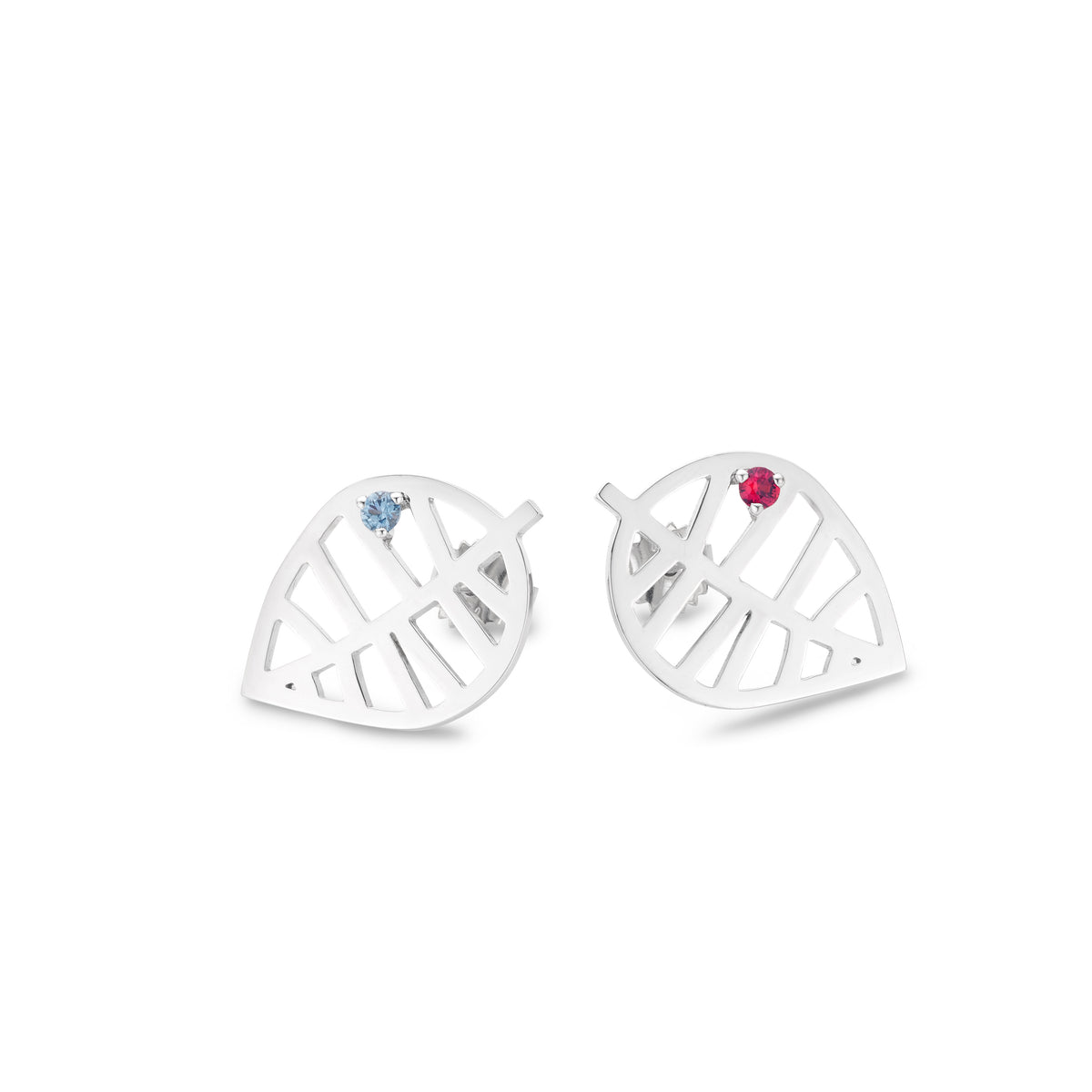 BEECH STUD EARRING - NUANCES S white gold corundum/spinel