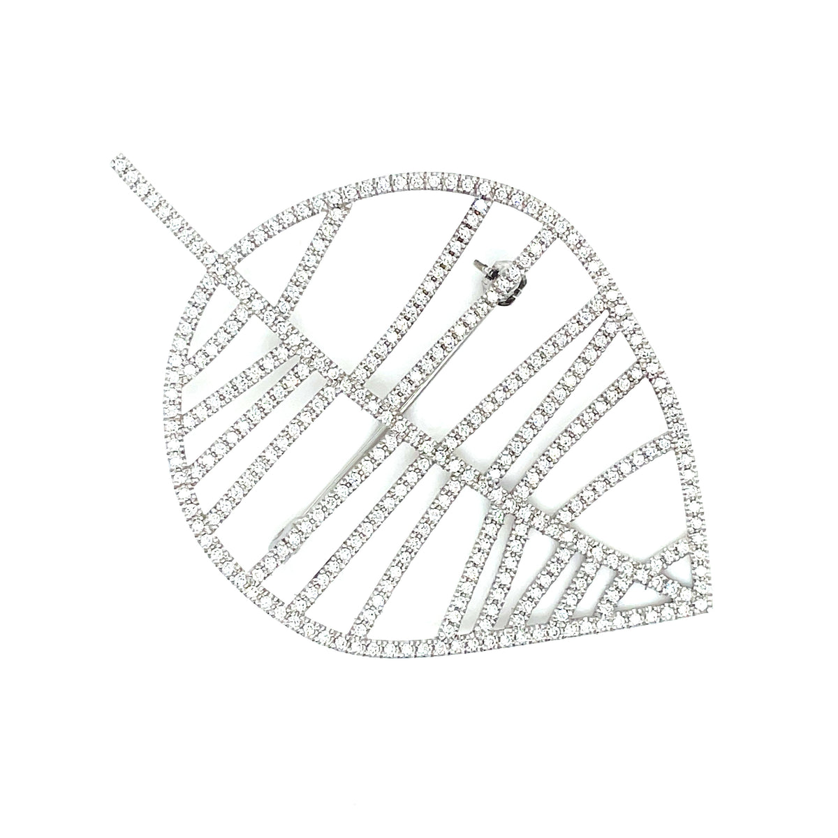 BEECH BROOCH AND NECKLACE white gold diamond and necklace