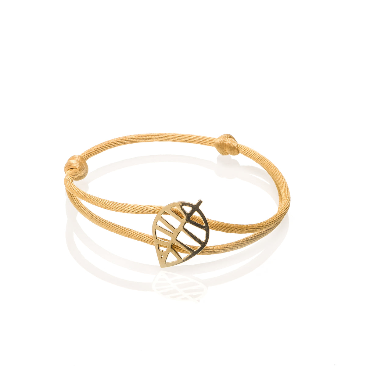 BEECH BRACELET - NUANCES S rose gold with silk cord