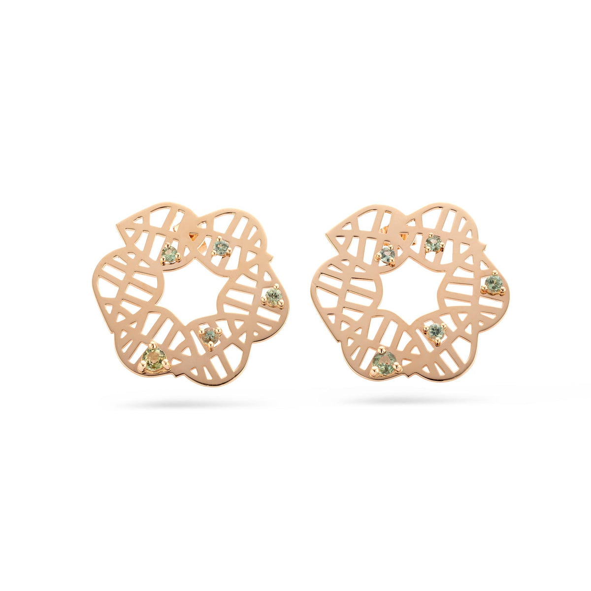 BEECH STUD EARRING - NUANCES M rose gold spinel (round)