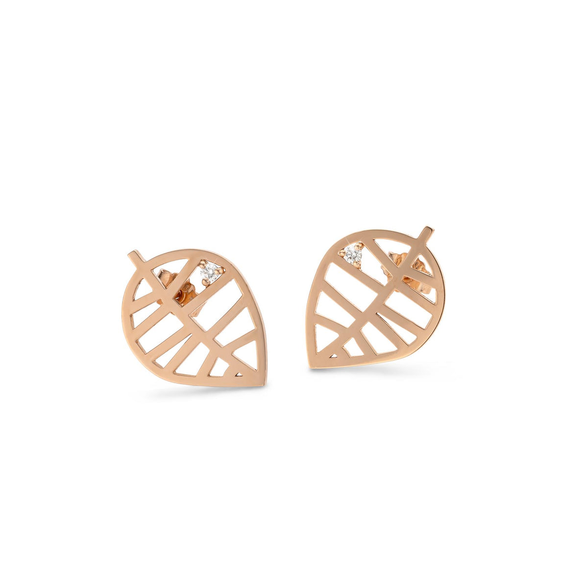 BEECH STUD EARRING - NUANCES S rose gold diamond