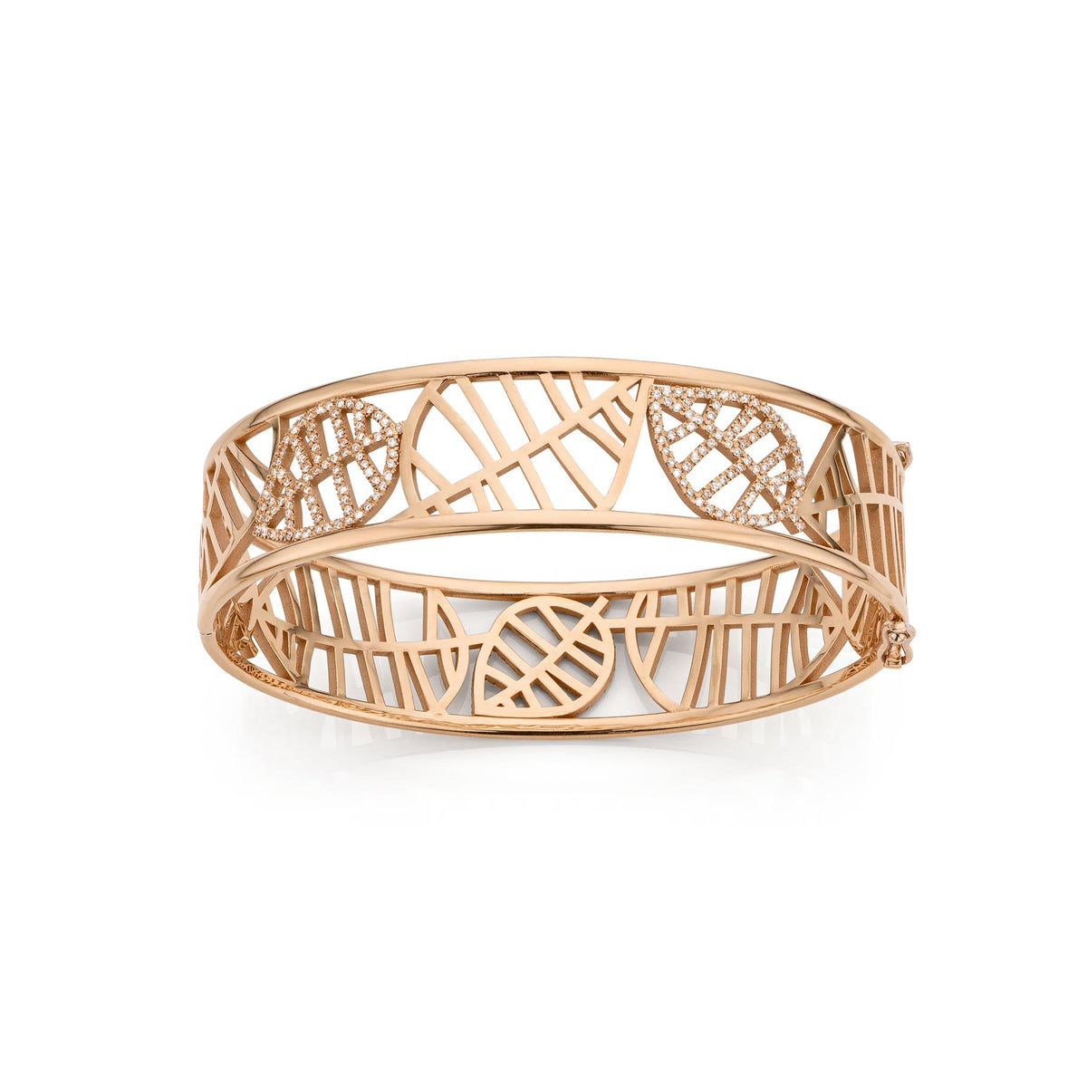 BEECH BANGLE BRACELET rose gold diamond pavé