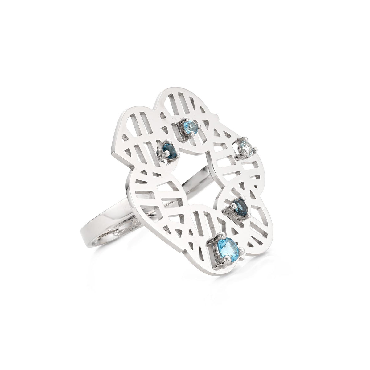BEECH RING - NUANCES white gold topaz