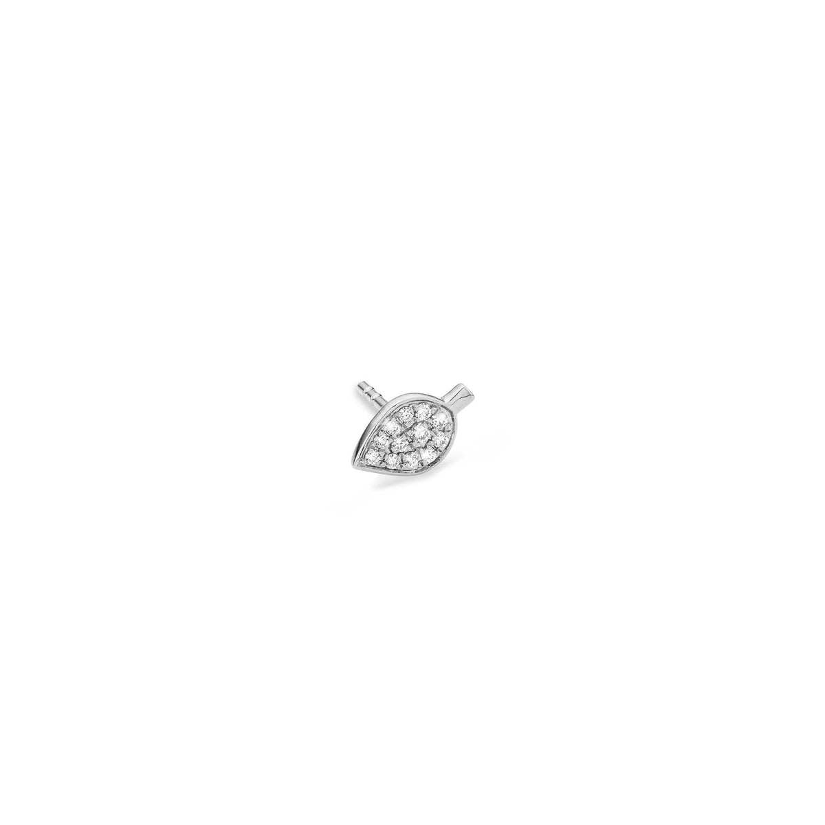BEECH STUD EARRING BABYLEAF white gold diamond pavé