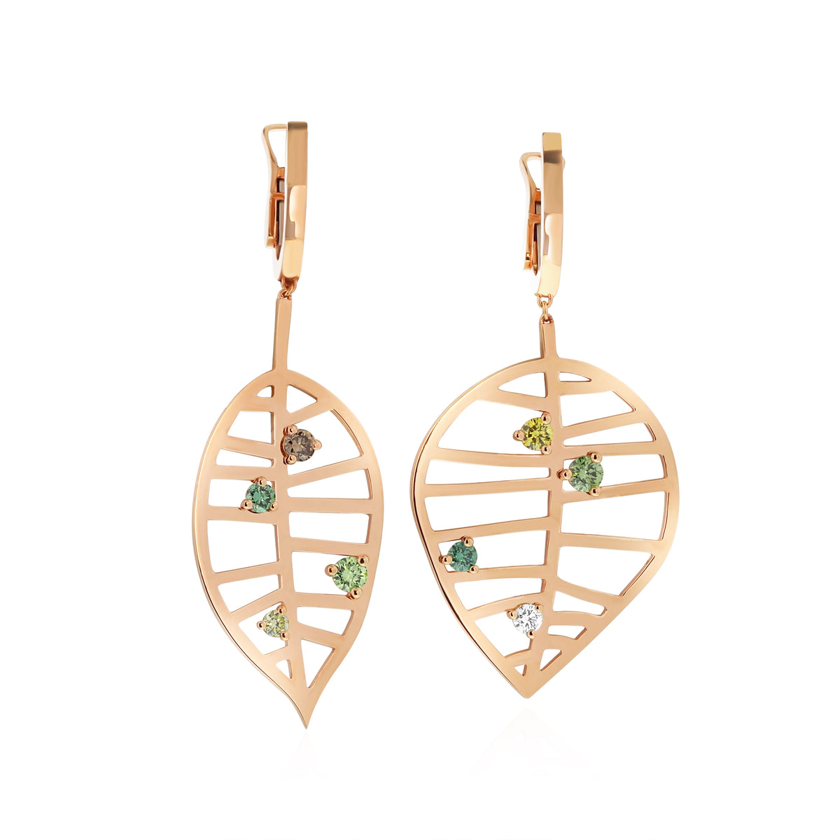 BEECH EARRING - NUANCES rose gold color diamond