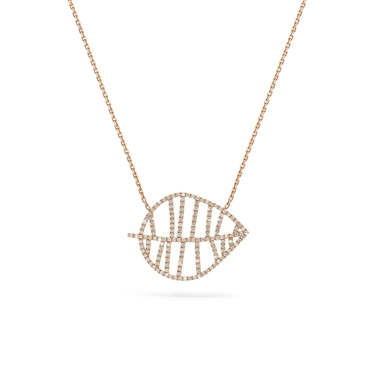 BEECH NECKLACE M rose gold diamonds pavé