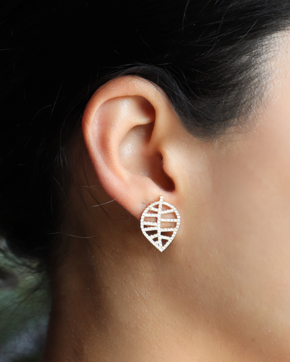 BEECH STUD EARRING S rose gold diamond