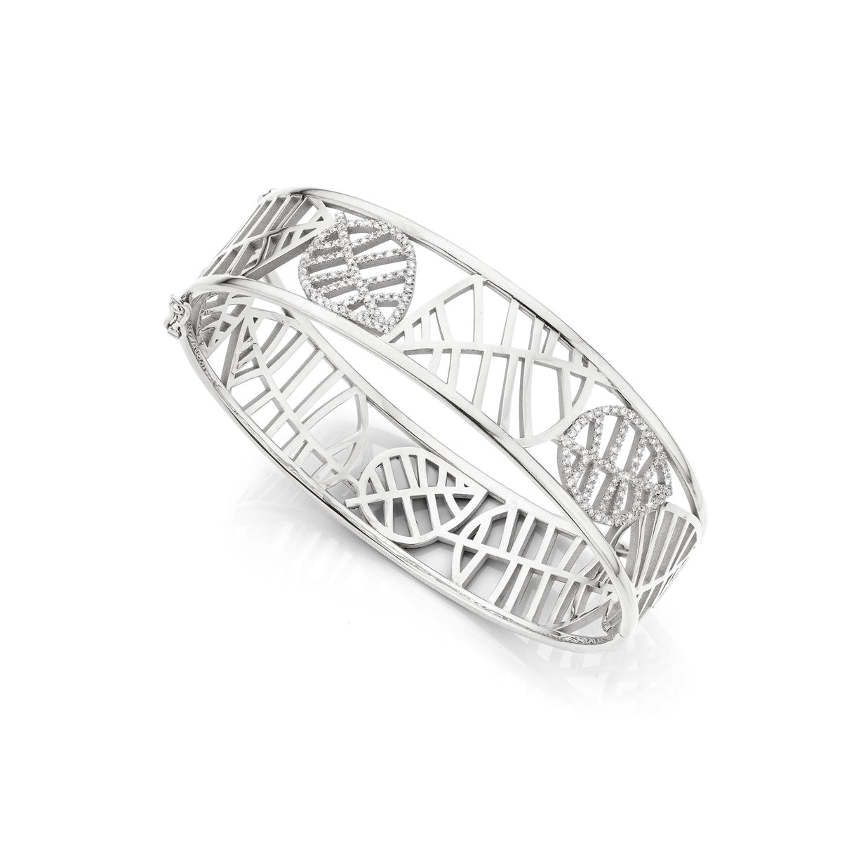 BANGLE BRACELET BEECH white gold diamond pavé
