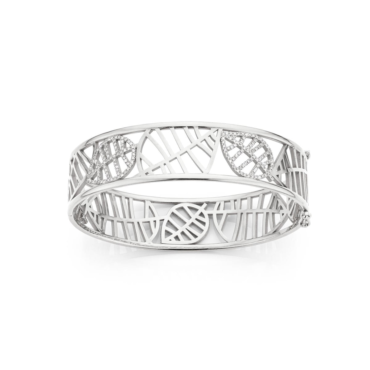 BANGLE BRACELET BEECH white gold diamond pavé
