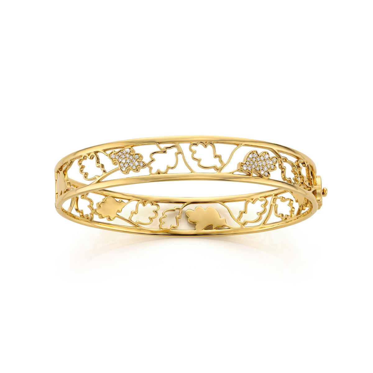 OAK BANGLE BRACELET yellow gold diamond pavé