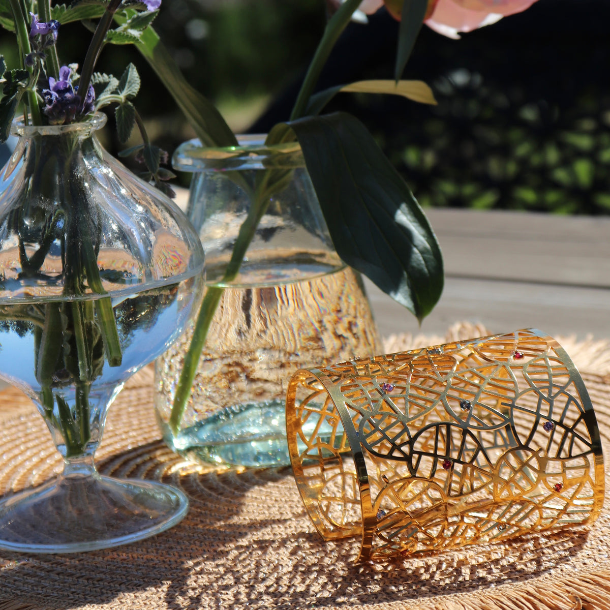 Table set for an intimate dinner inside the monumental farmhouse, De Parme Design
