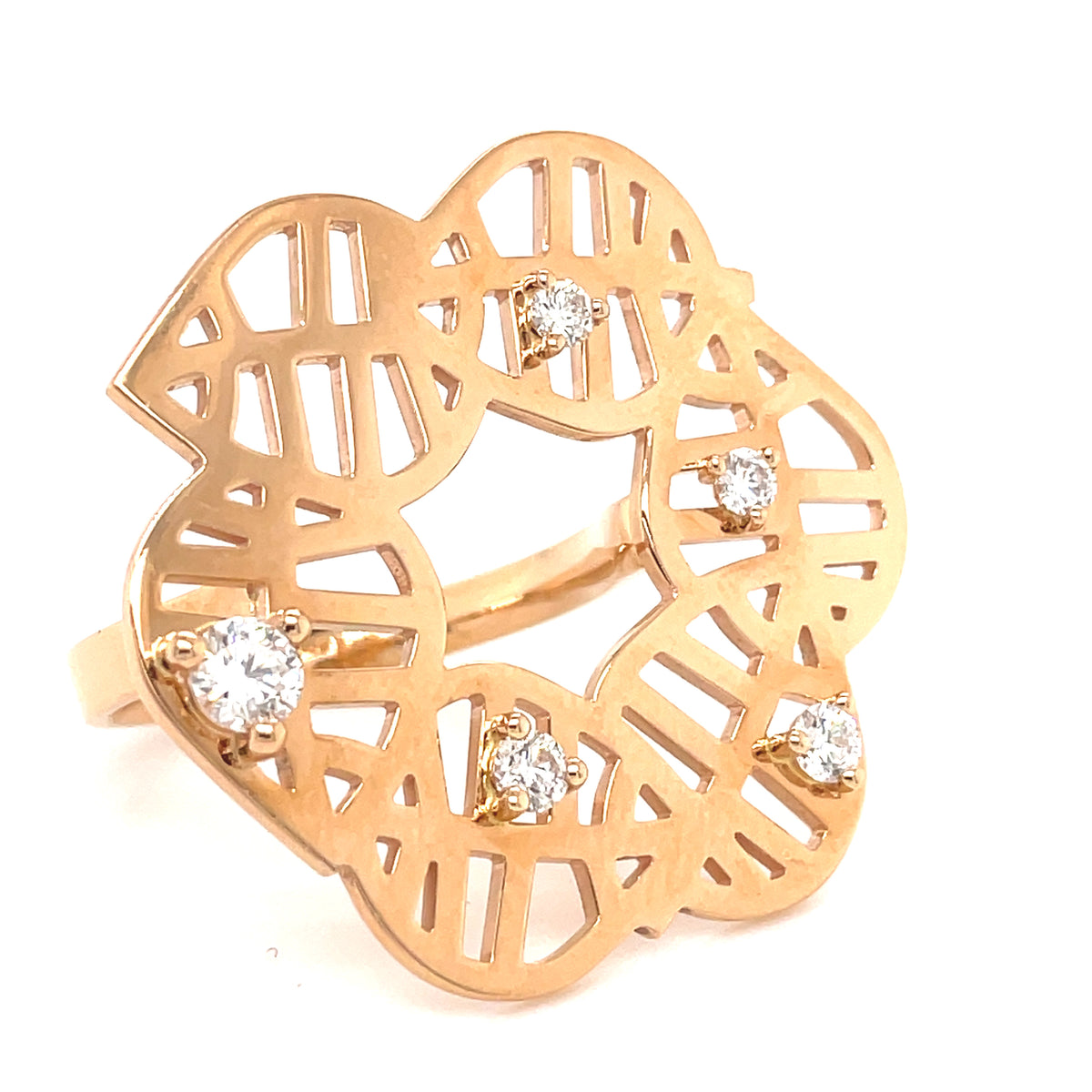 BEECH RING - NUANCES rose gold white diamonds