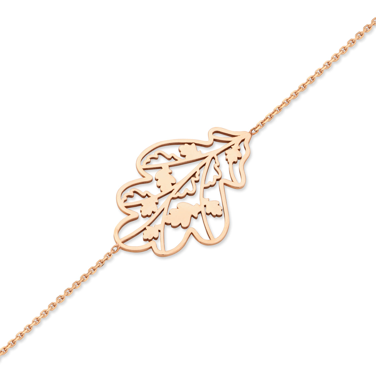 OAK COLLIER rose gold with 3 diamonds in chaton necklace 60cm