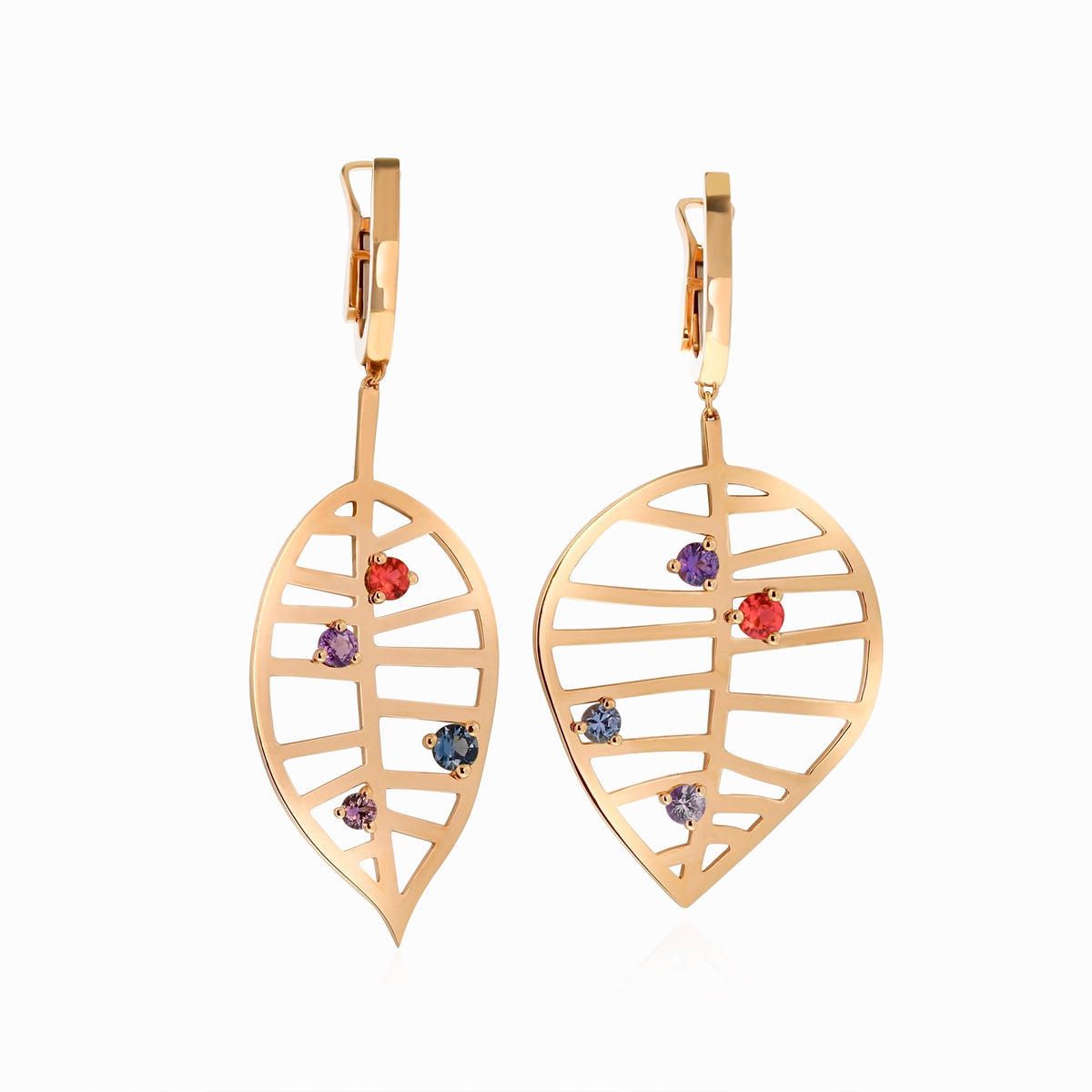 BEECH EARRING - NUANCES M rose gold corundum/spinel