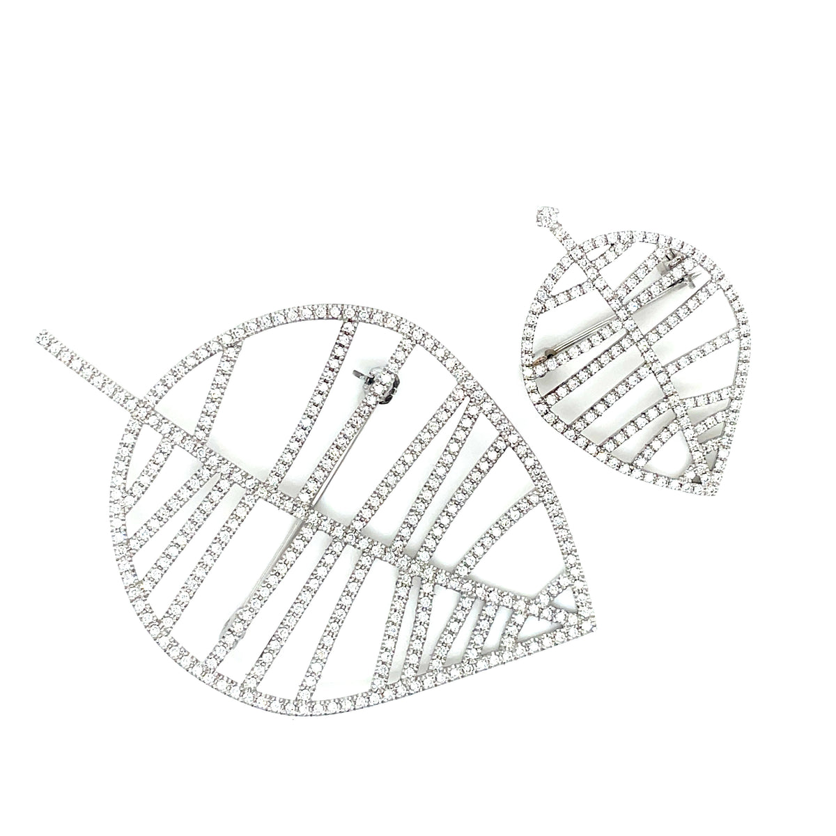 BEECH BROOCH AND NECKLACE white gold diamond  and necklace