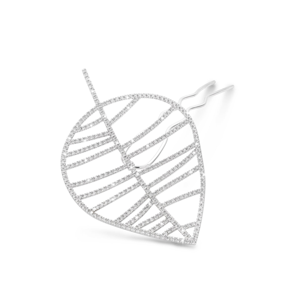BEECH HAIRPIN L white gold diamonds pavé