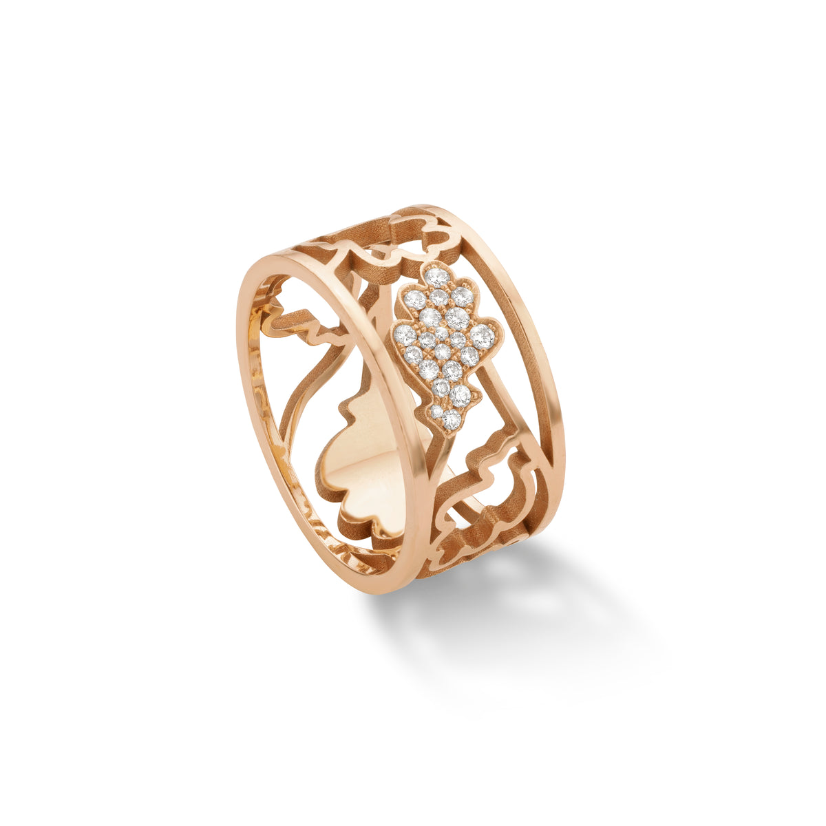 OAK RING rose gold diamond pavé