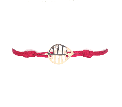 BEECH BRACELET - NUANCES S rose gold with diamond and silk cord
