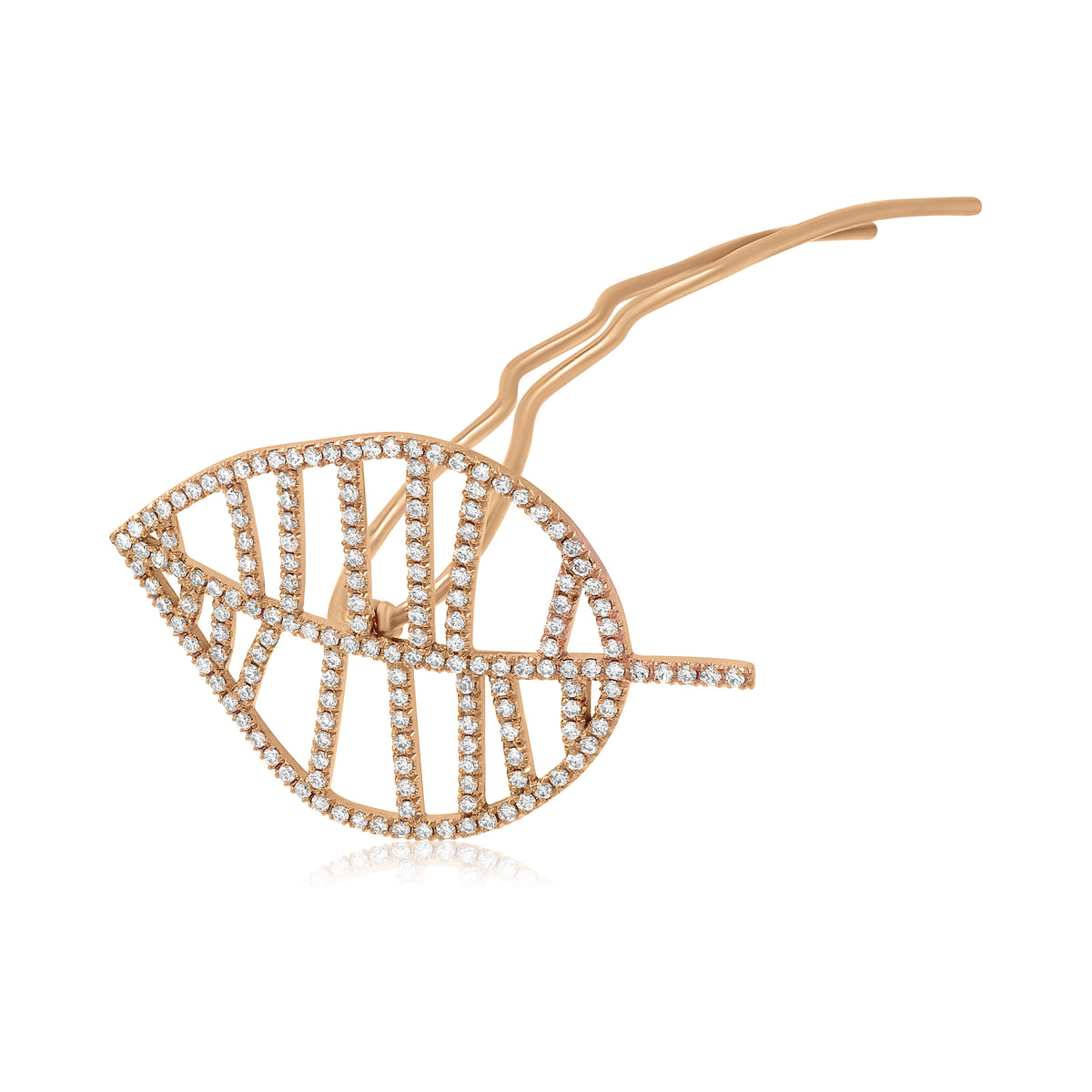 BEECH HAIRPIN L rose gold diamond
