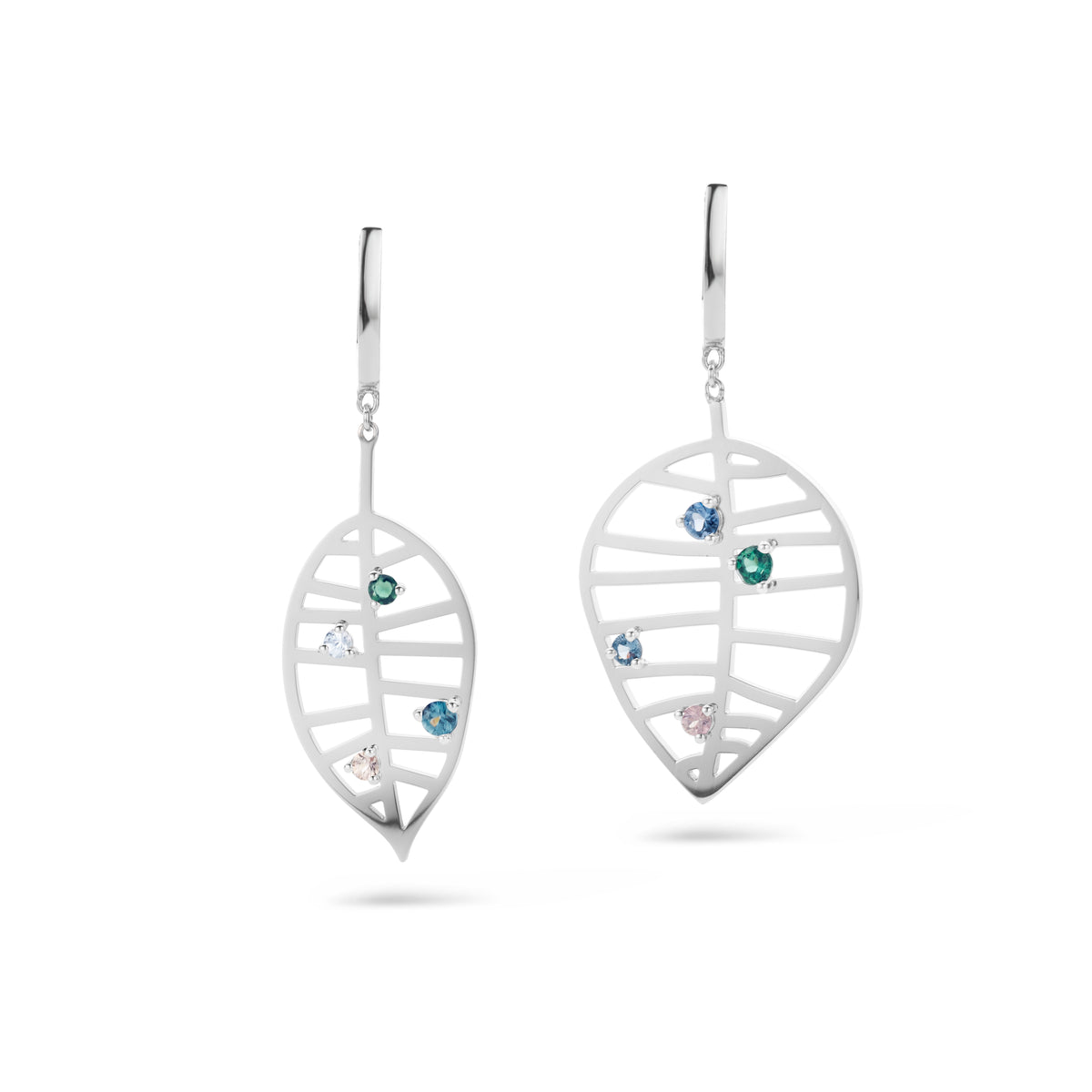 BEECH EARRING - NUANCES M white gold corundum/tourmaline/spinel